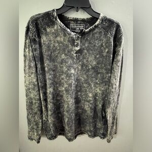 Buckle Black cloudy fade long sleeve shirt, size Large